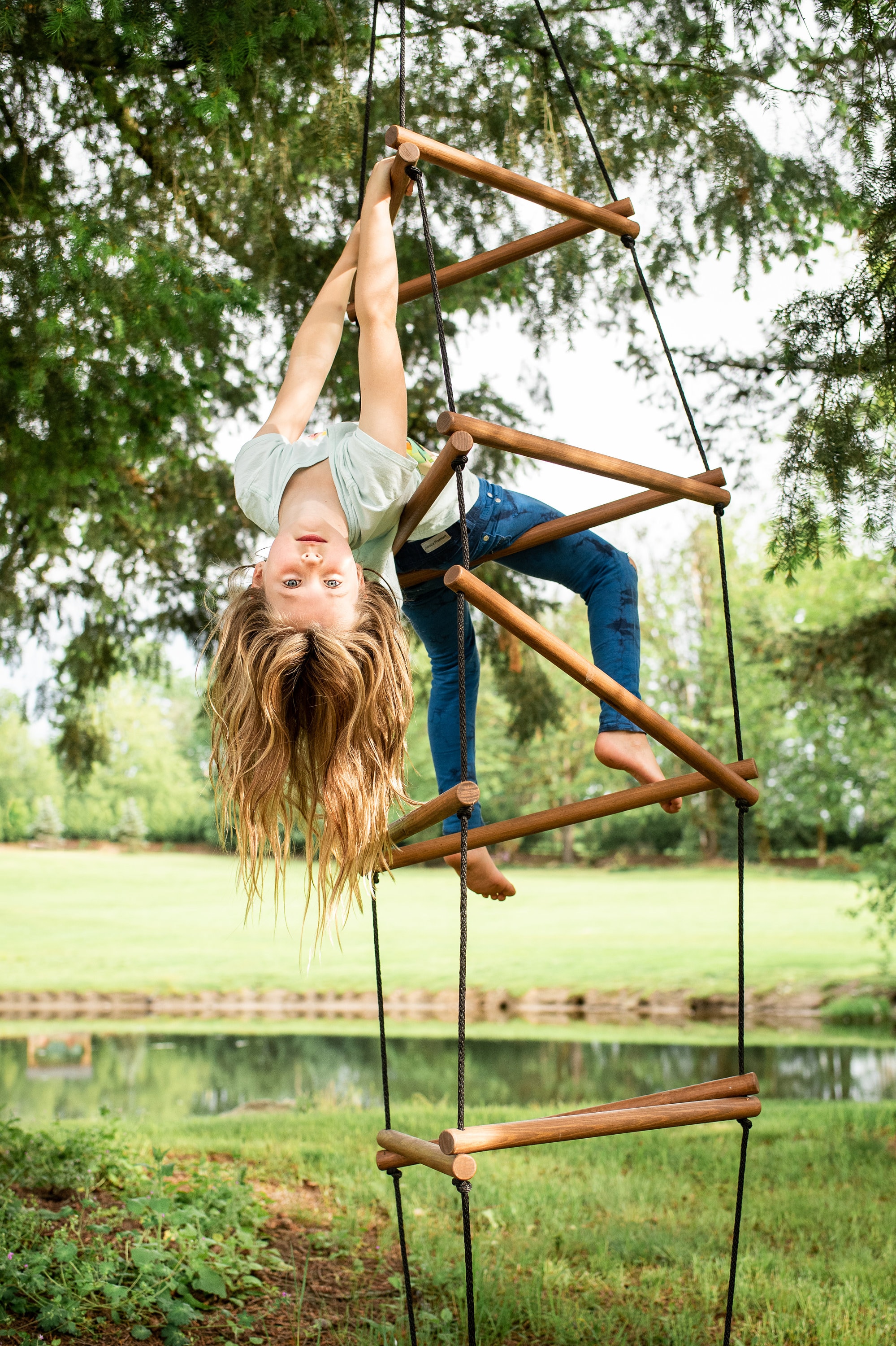 Wiwiurka Wooden Climber / Monkey bars/ Rope ladder triangle Etsy