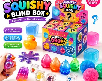 Mystery Squishy Blind Box – willekeurige leuke fidgetverrassing met zachte en bevredigende texturen voor stressverlichting