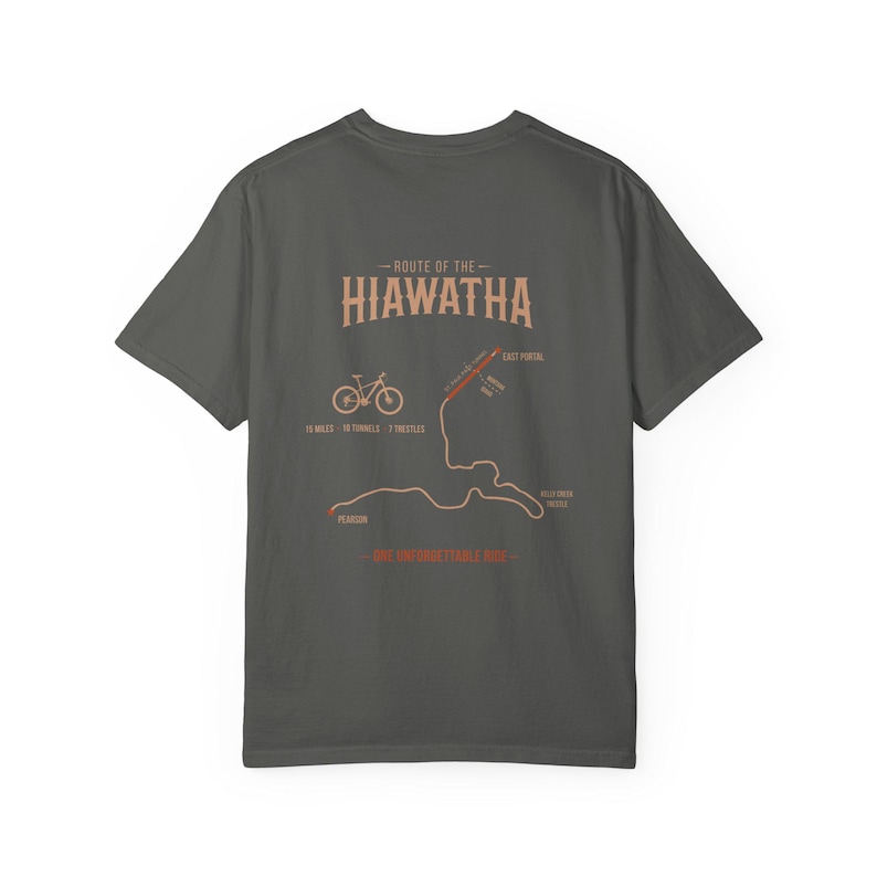 Hiawatha Trail Shirt | Trail Map T-Shirt | Idaho Montana Rail Trail | St. Paul Pass Tunnel | Route of the Hiawatha Cycling Gift afbeelding 10