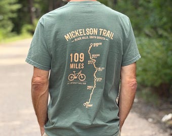 Mickelson Trail T-Shirt | 109 Miles South Dakota Bike Map Tee