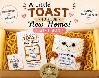 New Home Gift Box, Housewarming Gift, First Home Gift, Crochet Toast Gift, New Homeowner Gift, Moving House Gift, Personalised Gift