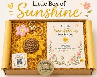 Crochet Sunflower Keyring, Positive Gift for Her, Handmade Flower Bag Charm, Friendship Gift, Little Pick Me Up Gift