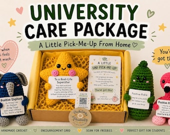 University Care Package Gift Box, Uni Student Gift, Crochet Pick Me Up Gift, University Survival Gift, Homesick Student Gift