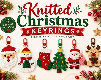 Christmas Keyring, Embroidered Christmas Keychain, Stocking Filler, Secret Santa Gift, Festive Bag Charm, Small Christmas Gift