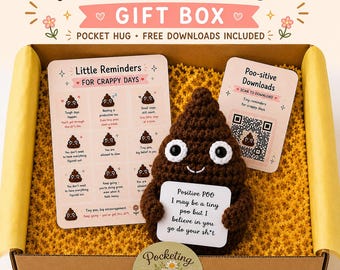 Funny Poo Crochet Gift, Emotional Support Gift, Novelty Gift, Anxiety Gift, Mental Health Gift, Pocket Hug