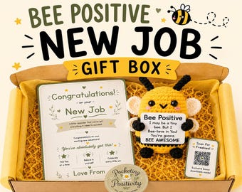 New Job Gift Box | Coworker Gift | Promotion Gift | Congratulations Gift | Good Luck New Job | Crochet Gift