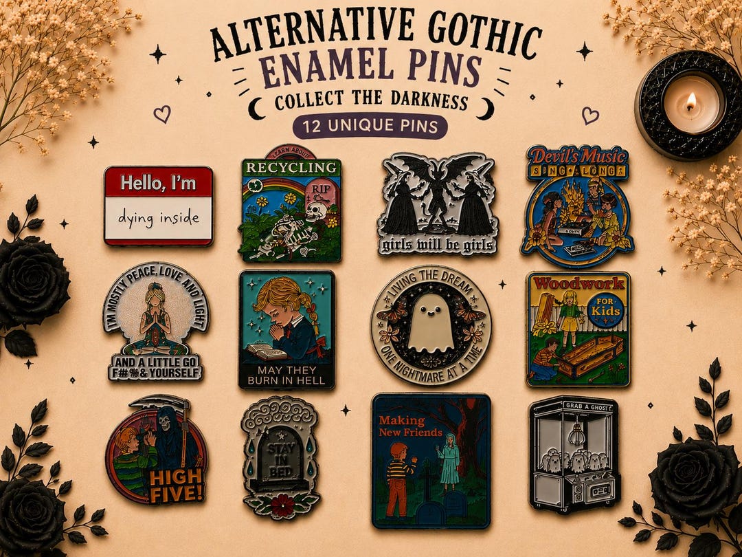 Gothic Enamel Pin Badge, Alternative Pin, Horror Gift, Spooky Goth ...
