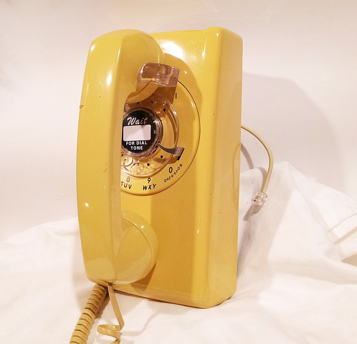 WORKING Yellow Rotary Wall Phone Etsy