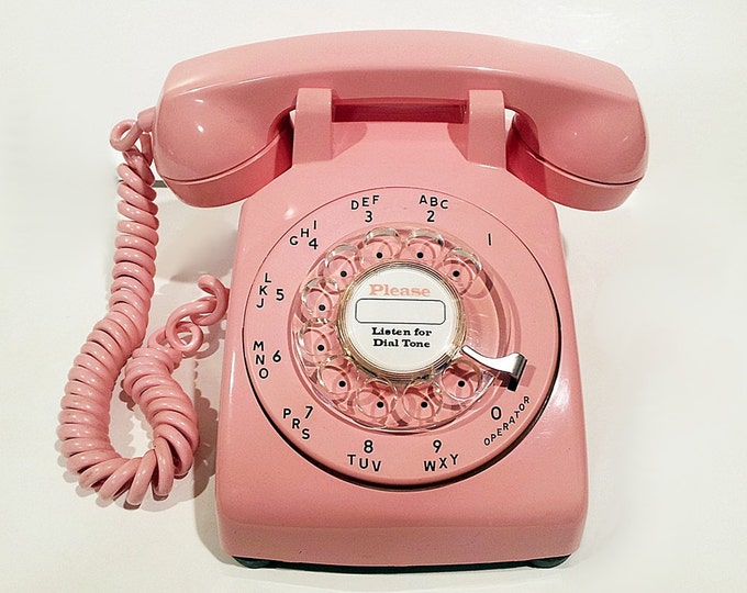 Pink Phone Telephone- Working Rotary Phone - Etsy