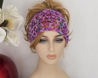 Crochet Headband, Extra Wide Headband, Multicolor Headband, Trellis Headband, Hippie Headwrap,  Women Accessories,  Crochet Accessories