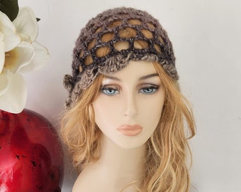 Summer Beanie, Crochet Retro Cap, Lightweight Beanie, Breathable Beanie, Lace Cap, Handmade Beanie, Open Weave Beanie, Lace Summer Hat