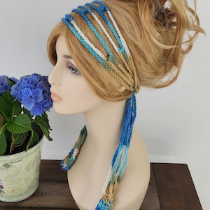 Crocheted Boho Headband, Festival Hair Accessories, Summer Hippie Style image 1
