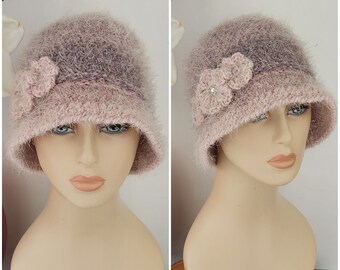 Crochet Bucket Hat, MANY COLORS Available, Flapper Hat, Winter Women's Hat, Crochet Women's Hat, Crochet Beanie, Cloche Hats, Cloche Beanie