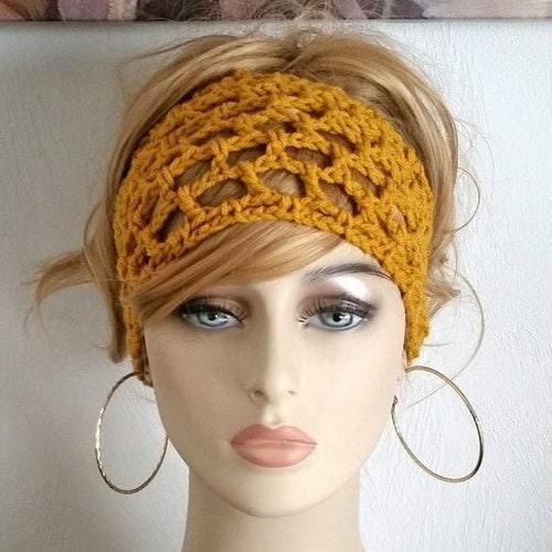Crochet Headband Extra Wide Headband Hair Accessories - Etsy
