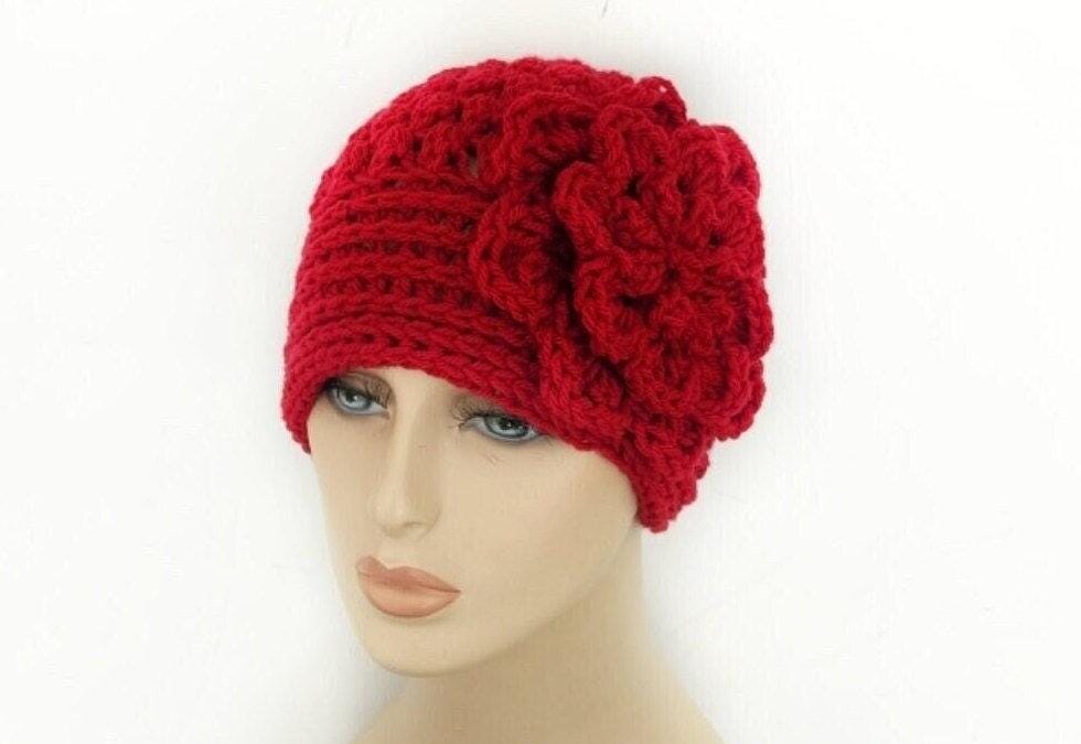 Side Flower Beanie - Etsy