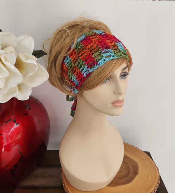 Crochet Headband, Multi Color Hair Tie, Hair Accessories
