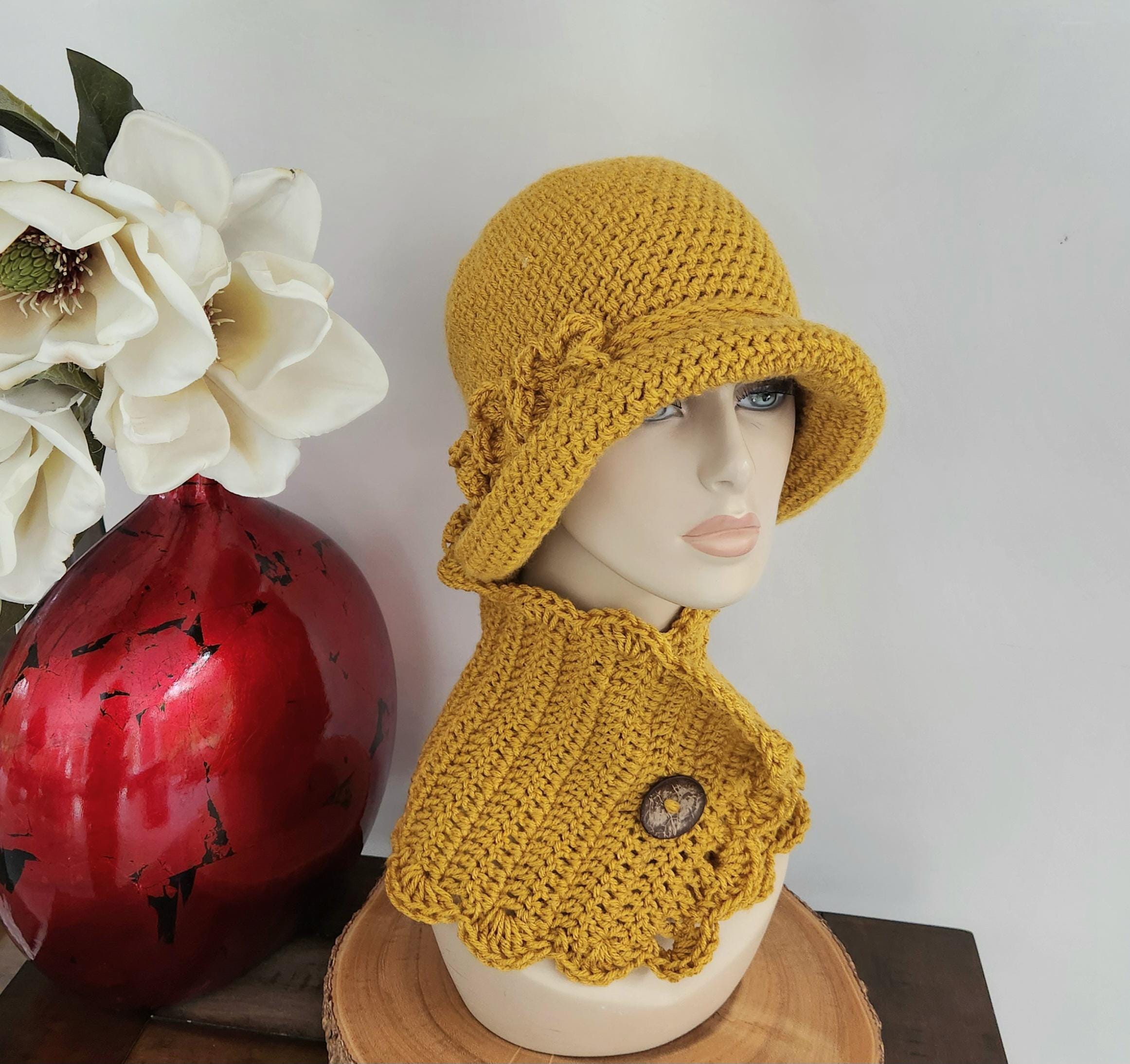 Colorful Crochet Women\'s 2 piece set  Crochet Flapper Hat Scarf RHC0116-022510M.jpg?v=  main image 4