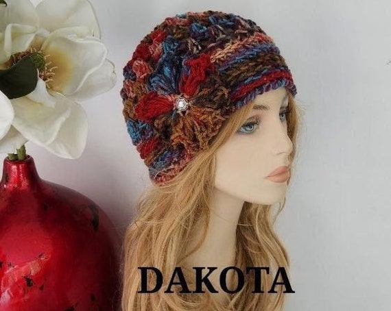 Crochet Women's Beanie: Handmade Winter Hat with Flower