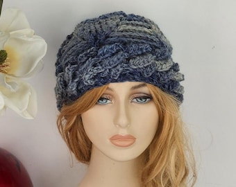 3D Crochet Women's Beanie: Multi-Color Star Design, Wool Blend
