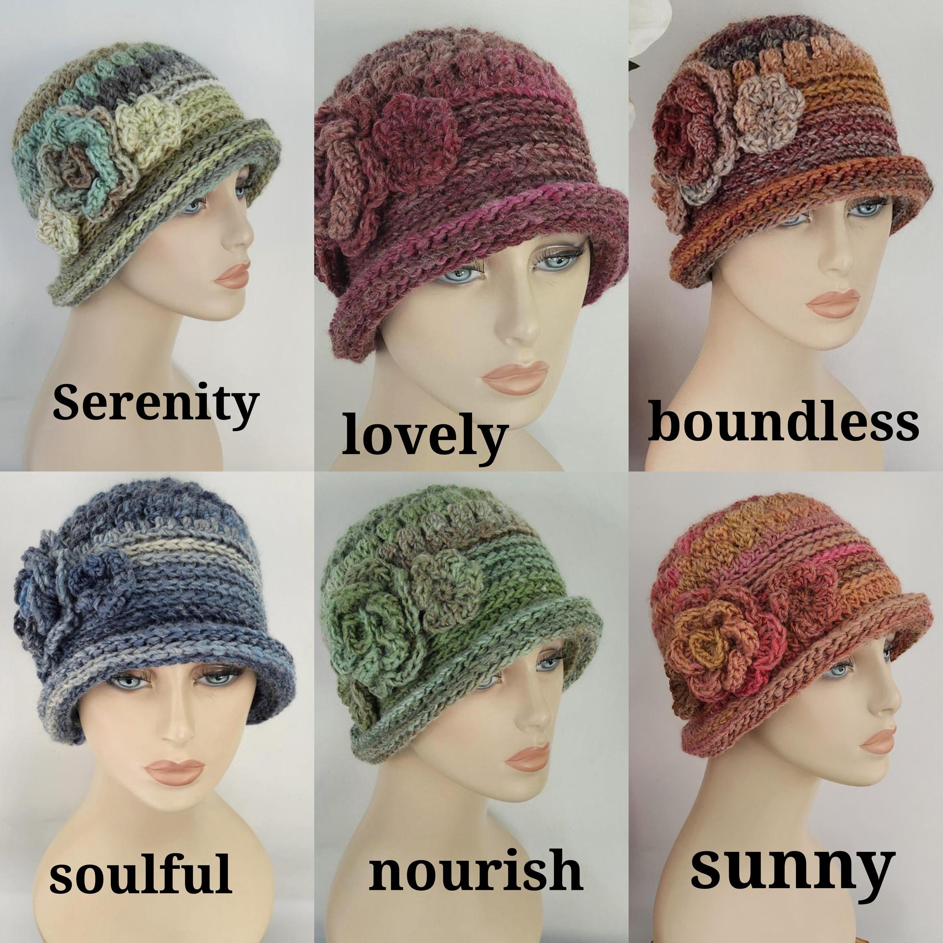Grey Crochet Flower Cloche Hat - Women Accessories Surell Accessories Mink Cloche Hat with Flower main image 2