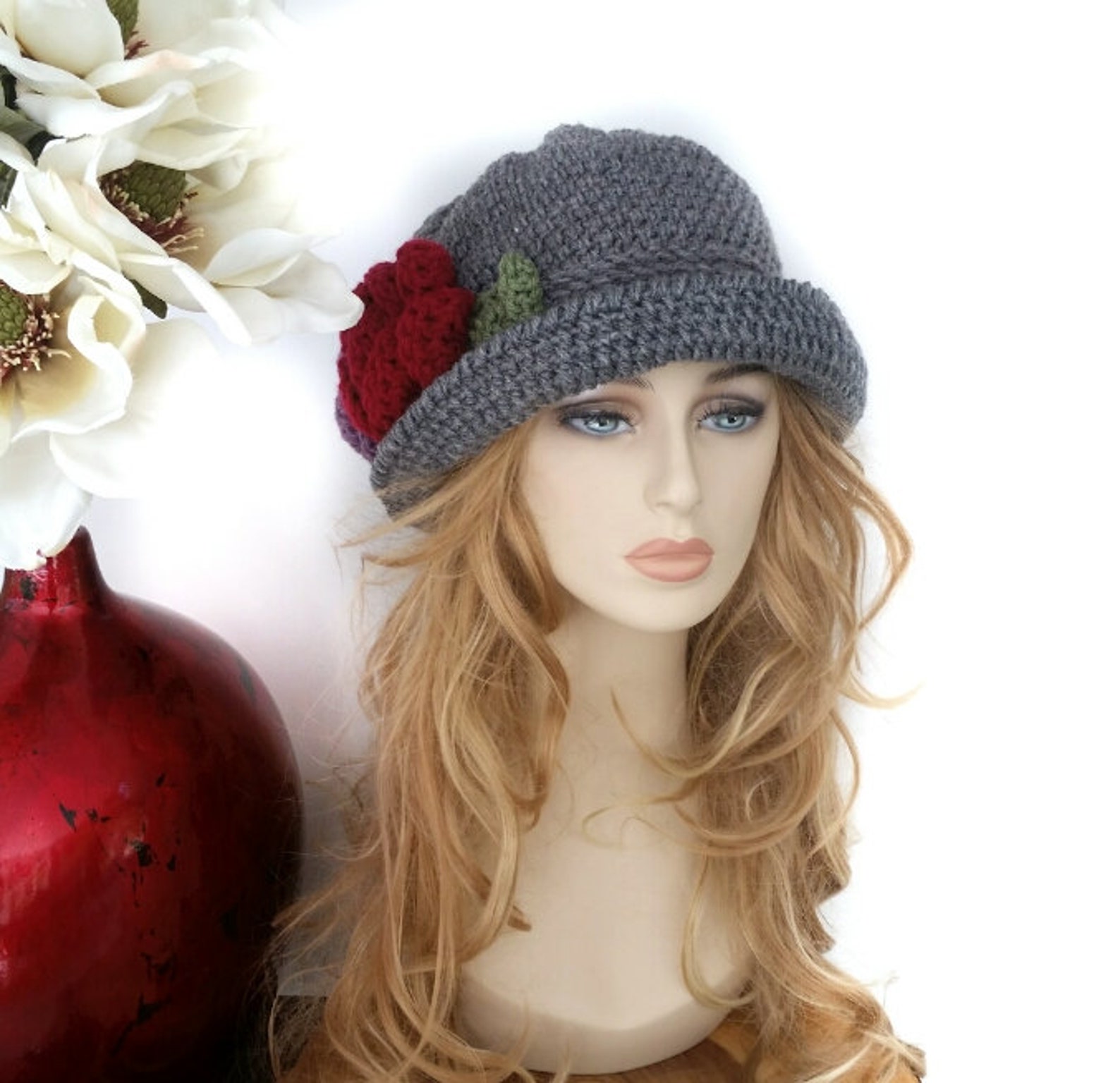 Womens Winter Hats Flapper Style Hat Crochet Hat Winter Hat Etsy