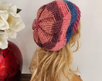 Crochet Slouchy Hat, MANY COLORS, Multicolor Winter Hat