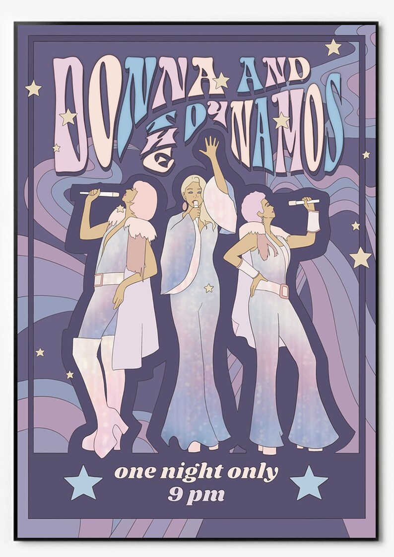 Donna and the Dynamos Concert Poster Mamma Mia Poster Poster Etsy