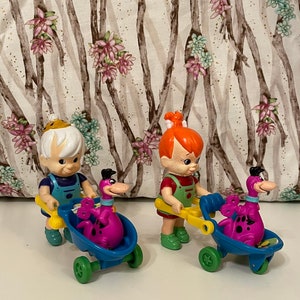 Hanna Barbera, The Flintstones, Pebbles and Bamm-Bamm, 1992 Vintage Wind-Up Toys