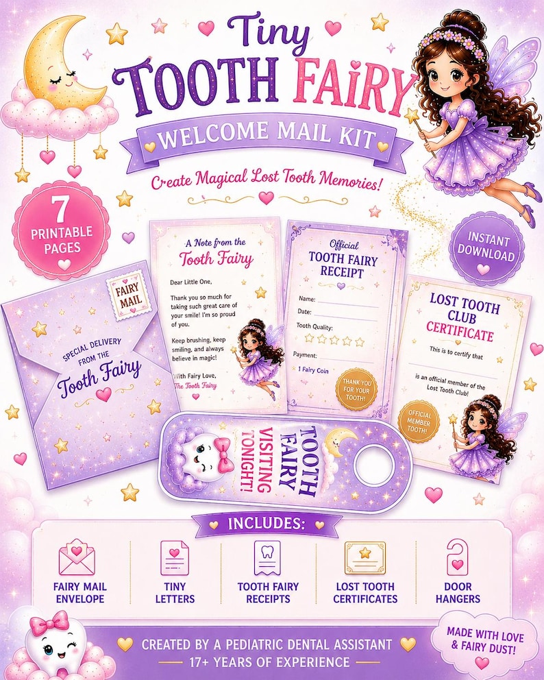 Tiny Tooth Fairy Mail Kit Printable Letters Receipts Certificates tiny-tooth-fairy-mail-kit-printable-letters-receipts-certificates