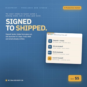 Web Designer Client Onboarding Kit • Intake Form, Kickoff Agenda, 5-Day Playbook (Digital Download)