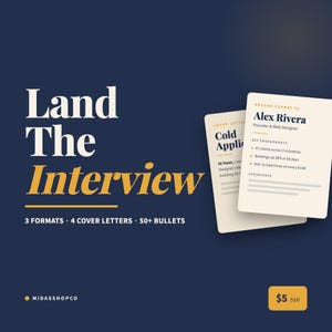 Freelancer Resume Template and Cover Letter (Digital Download)