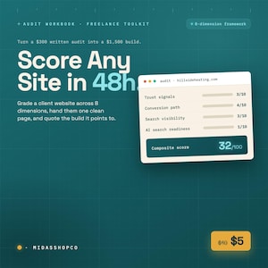 Website Audit Workbook for Freelancers • 8-Dimension SEO Framework (PDF)