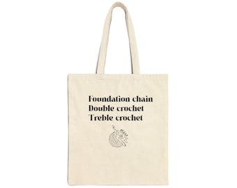 Crochet FDT Stitches - Cotton Canvas Tote Bag