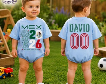 Personalized Mexico Soccer Family Shirt, Custom Name Number Football Fan Tee, Matching Dad Baby World Cup 2026 Gift