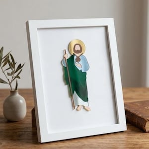 San Judas Tadeo Vector SVG, Diseño 3D en Capas para Láser, Cricut, MDF, Acrílico, Silhouette, Archivo de Corte Digital