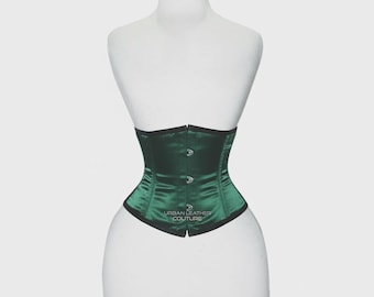 Satin Underbust Corset – Steel Boned Waist Cincher, Hourglass Shaping
