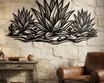 Agave Metal Wall Decor, Desert Plant Wall Art, Outdoor Patio Decor, Mid Century Modern Decor, Country Home Decor, Desert Homeowner Gifts