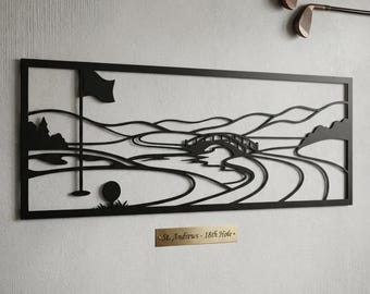 Golf Course Metal Wall Decor, Golf Wall Art, 19. Hole Decor, Clubhouse Landscape Decor, Golf Sign Golf Lovers Gifts, Golfer Gift for Dad
