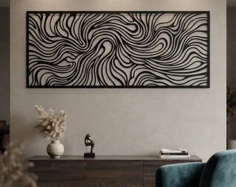 Abstract Wave Metal Wall Decor, Modern Abstract Wall Art, Large Outdoor Abstract Decor, Contemporary Housewarming Gift, Extra Large Wall Art