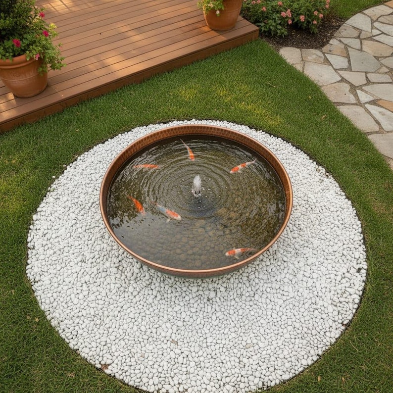 Handmade Hammered Copper Garden Fountain with Pump – Outdoor Water Feature – Moroccan Patio & Landscape Decor image 6