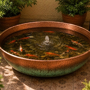 Handmade Hammered Copper Garden Fountain with Pump – Outdoor Water Feature – Moroccan Patio & Landscape Decor image 7