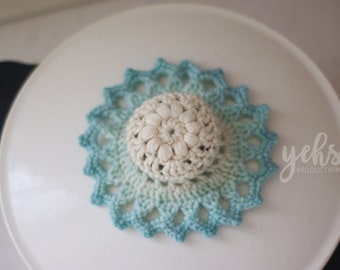 Mother's Day Gift for Her, Crochet Pot Knob Cover with Hand Dyed Wool Yarn, Ombre Dollies For Dutch Oven Cast Iron Accessory