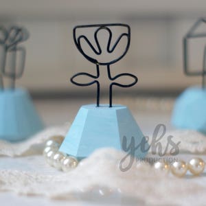 Blumen-Schreibtisch-Geschenk für sie, Büro-Dekor, Türkis-Kartenhalter, Gem-Dekor, Blumen- und Haus-Dekorations-Diffusor