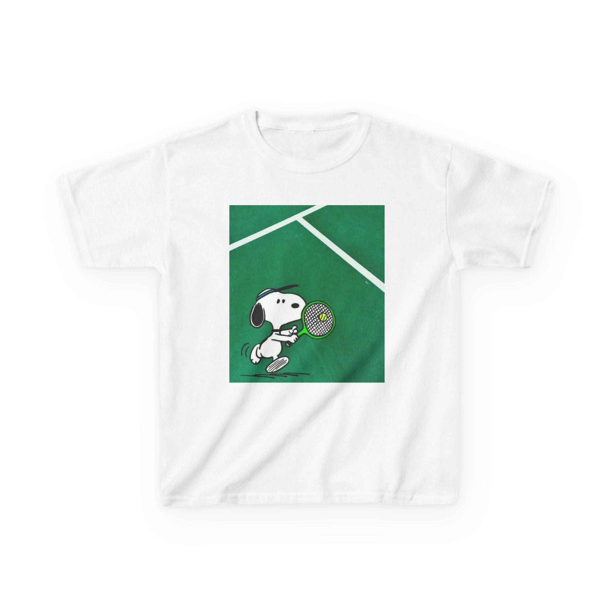 Snoopy Tennis Ball Kids Tee Cartoon Dog Sports Shirt