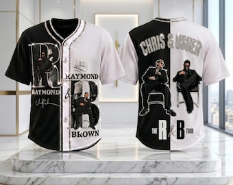 PRINTED Custom Usher Chris Brown Print Baseball Jersey, R & B Tour Music 2026 Concert Gift,Hip hop Concert, Team Breezy Bowl , Gift for Fan