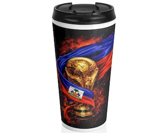 World Cup Trophy travel mug | Haiti flag, soccer fan cup