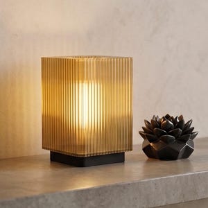 Pillar of Light — Elegant Ribbed Table Lamp with E27 Socket, Translucent Ambient Light 3D Printed