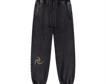 Spodnie dresowe Crop Circle, Święta geometria, Starożytni kosmici, Festiwal muzyczny, pasujące, unisex, luźny krój, gruba bawełna, ściągacz