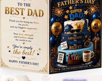 Happy Father's Day Card Printable | Super Dad Gift | Luxury Greeting for Dad | DIY Printable Greeting Card | Digital Download