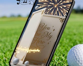 Luxury Father's Day Video Card | Blue Gold Animation, Digital Greeting Animated Card, E-Card (Digital Download)